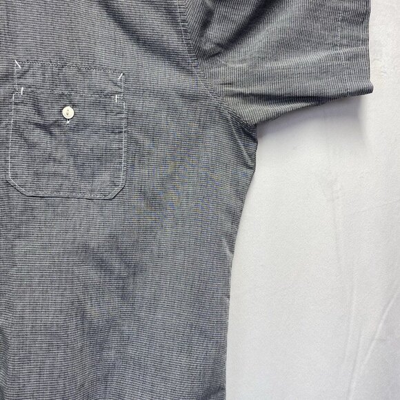 ECKO UNLTD Collar Button-Up Short Sleeve Shirt Men XL Gray Stripes Front Pockets - Picture 11 of 14